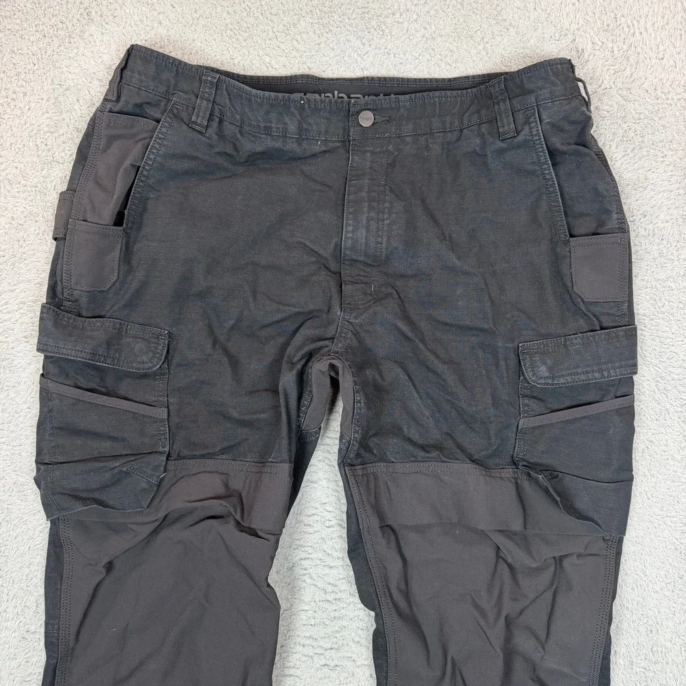 Carhartt Mens Black Rugged Flex Steel Cargo Pants Relaxed Fit 103335 BLK 42x32